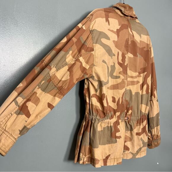 Free People Lead The Way Camo Lightweight Utility Jacket Taupe Tan Women’s XS - Picture 6 of 11